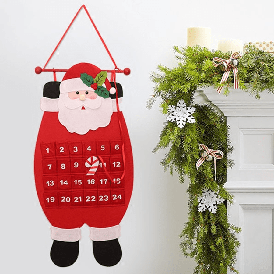 Christmas 2017 Advent Calendar Craft Santa Claus Snowman Hanging Decor Christmas Pendant Ornament - MRSLM