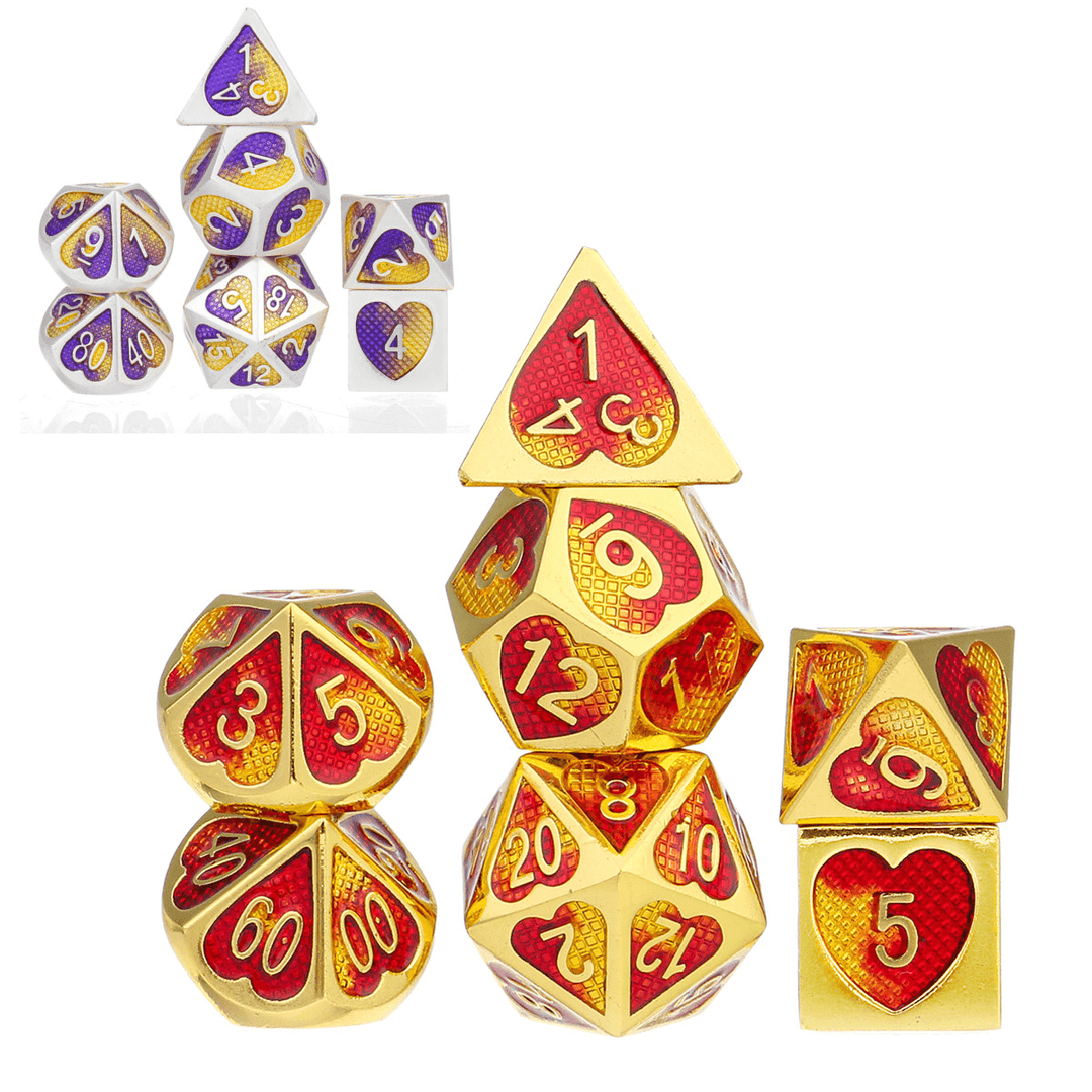 7Pcs Zinc Alloy Polyhedral Dices for Dungeons & Dragons D20 D12 D10 D8 D6 D4 Desktop Games - MRSLM