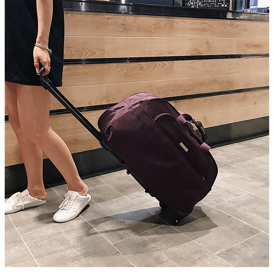 High Capacity Travel Duffle Luggage Trolley Bag with Wheels Rolling Suitcase Travel Bags Carry-On Bag - MRSLM