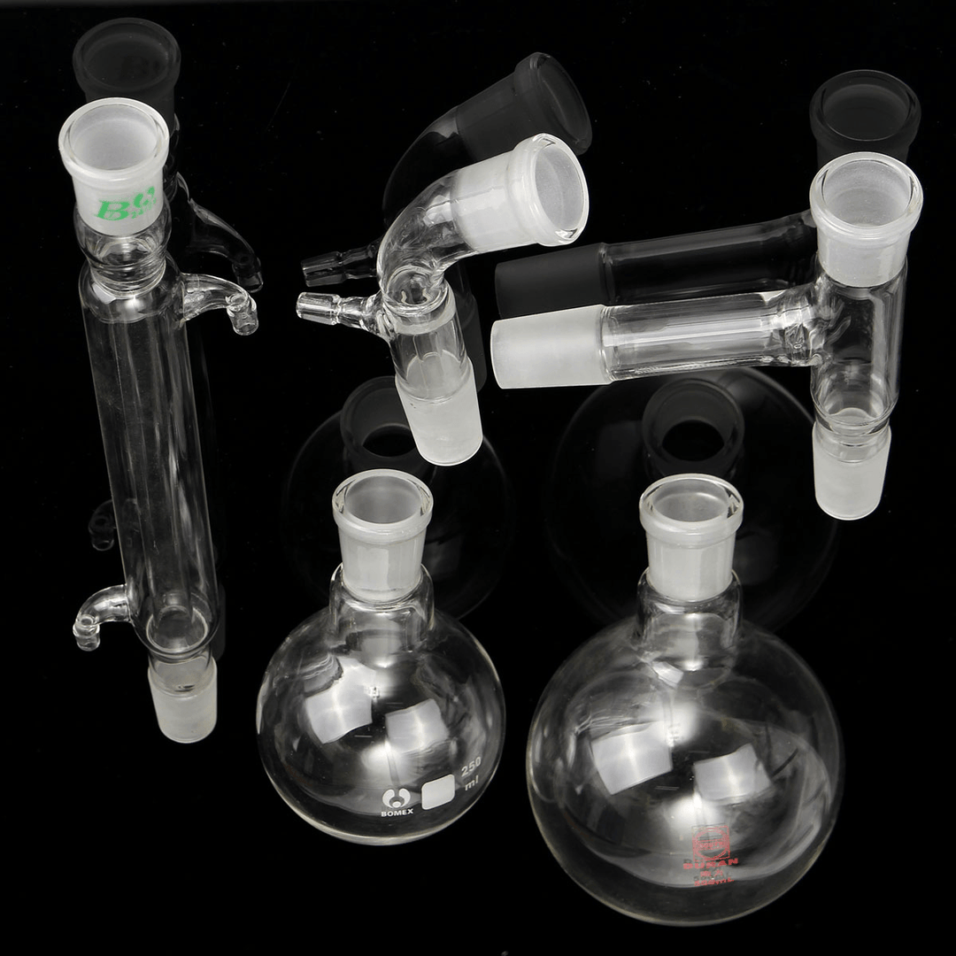 500Ml 24/40 Glass Distillation Apparatus Bottle Laboratory Chemistry Glassware Kit - MRSLM