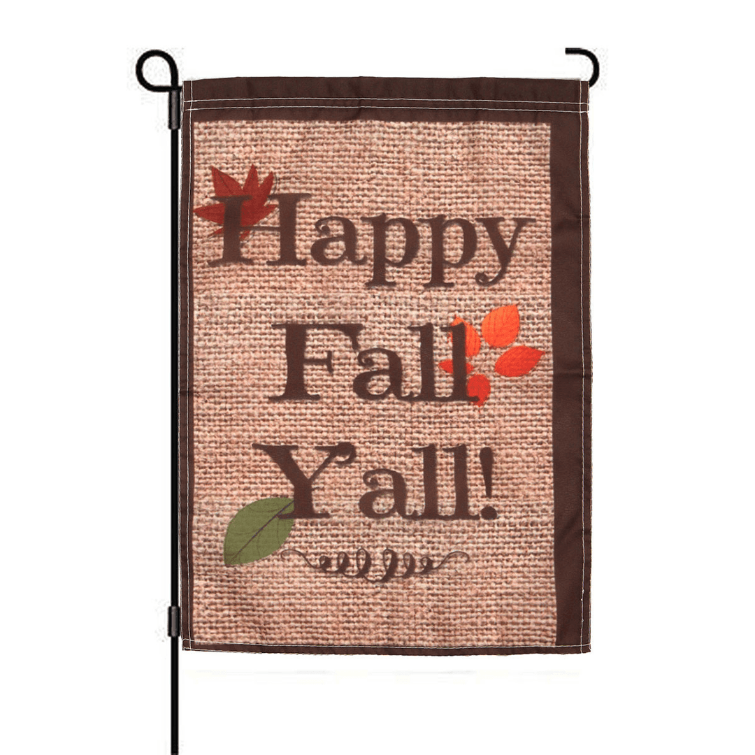 18''X12.5'' Happy Fall Yall Autumn Polyester House Holiday Decorations Garden Flag - MRSLM