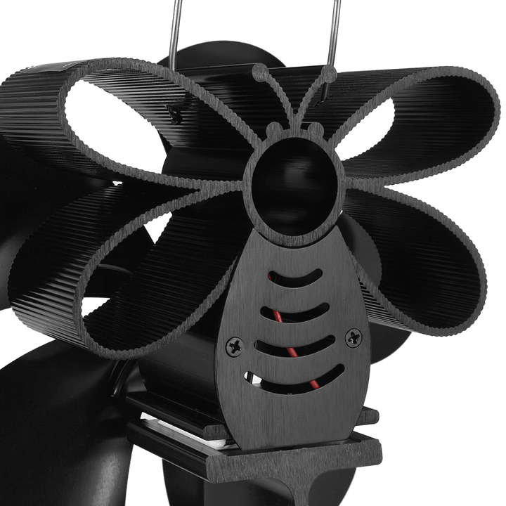 5 Blades Stove Fan Silent Motors Heat Powered Stove Fan Eco Stove Fan for Gas/Pellet/Wood/Log Stoves - MRSLM