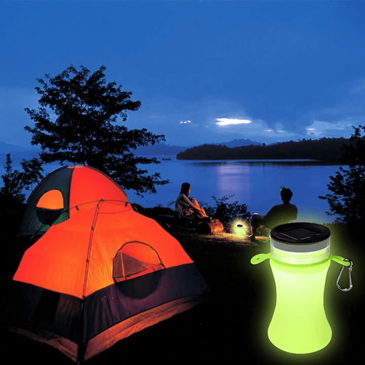 550Ml Collapsible Silicone Waterproof Sport Water Bottle with Solar Energy Charge LED Camping Latern - MRSLM
