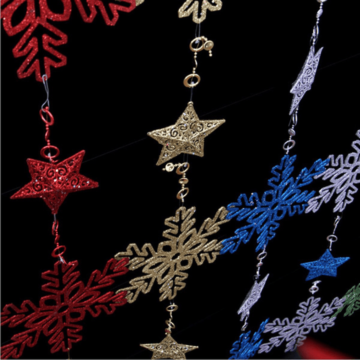 Christmas Star Snowflake Garland Hanging Pendant Tree Party Window Door Decoration - MRSLM