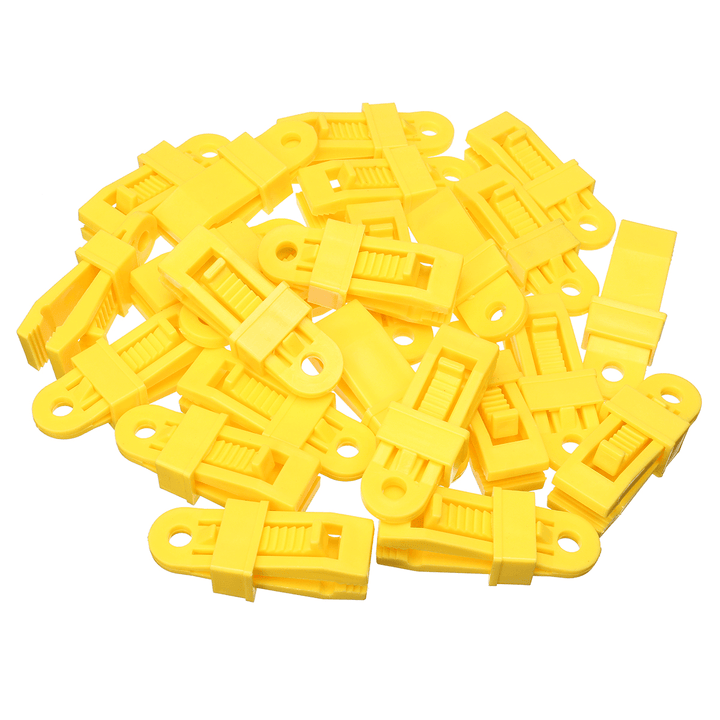 24 PCS Plastic Reusable Tent Clip Tent Buckle Outdoor Camping Tent Tool-Yellow/Red/Black - MRSLM