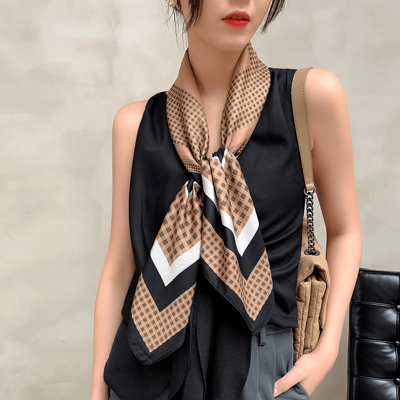 Retro Women'S Simple All-Match Western Fashion Temperament Twill Scarf - MRSLM