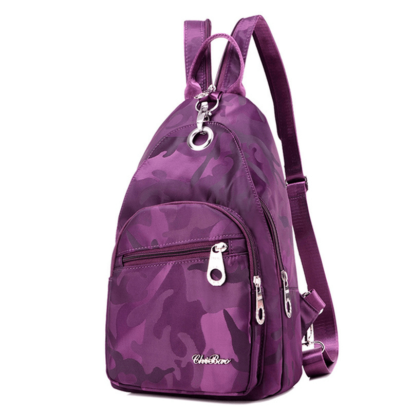 Women Nylon Camouflage Backpack Girls Outdoor Sports Multifunction Chest Bags Shoulder Bags - MRSLM