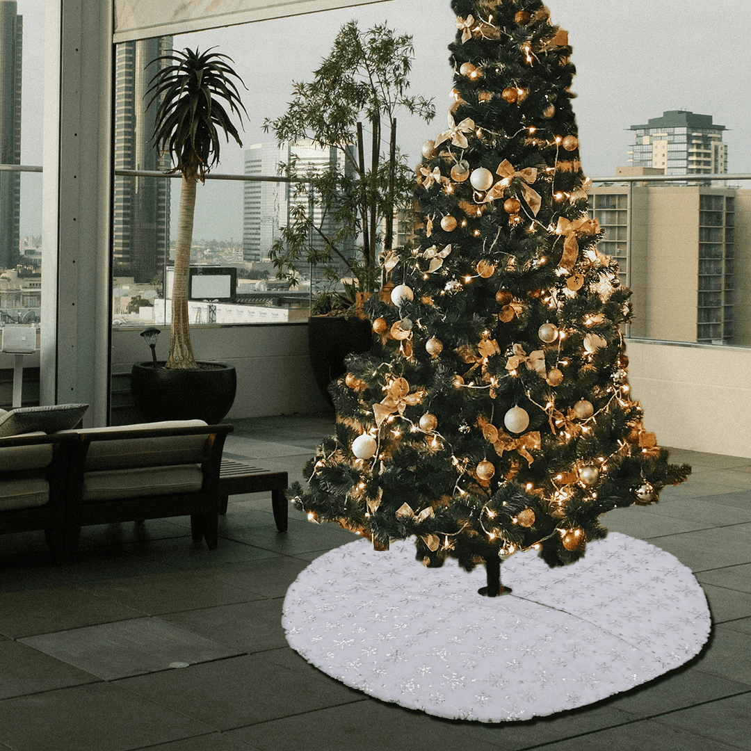 90/120Cm Christmas Tree Skirt Tree Skirt Mat under the Tree Christmas Decorations for Home Snowflake 2020 Christmas Tree Foot Carpet - MRSLM