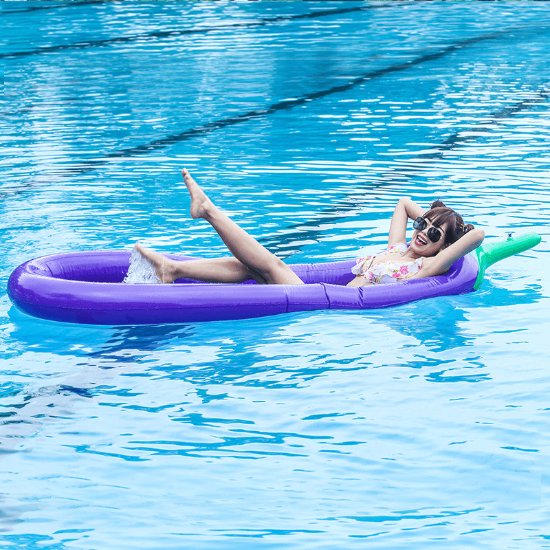 AIRTIGHT 007 Pool Float Inflatable Eggplant Shape Floats Raft Air Mattresses Floating Row - MRSLM