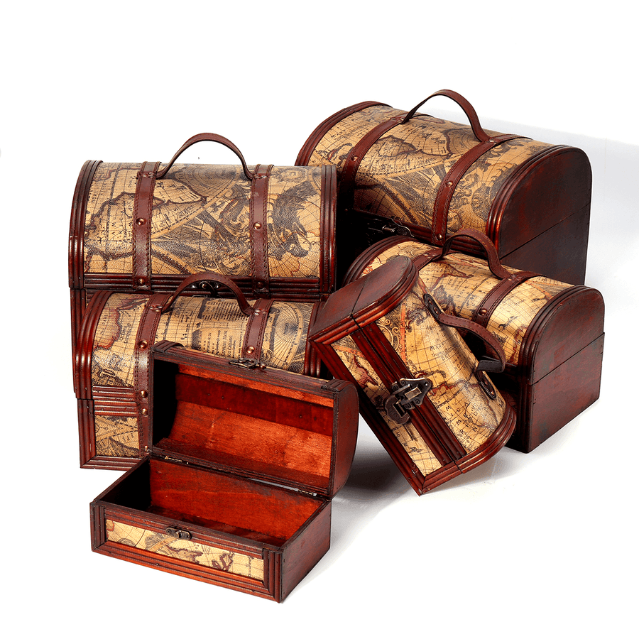 Pirate Treasure Jewelry Chest Trinket Keepsake Box Storage Organizer Gift Case - MRSLM