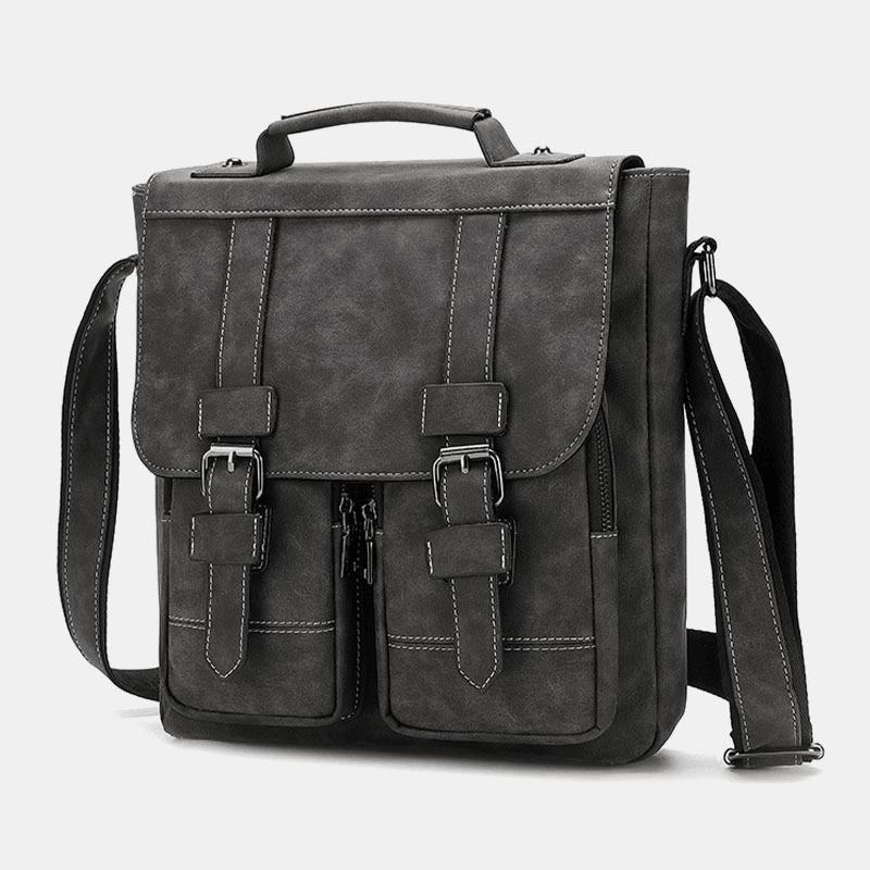Men PU Leather Multi-Pockets Vintage Casual Waterproof Breathable Crossbody Bags Shoulder Bags - MRSLM