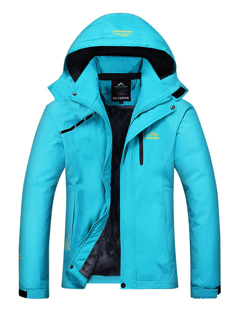 Outdoor Women Casual Thicken Waterproof Windproof Fleece Mountaineer Sport Jackets - MRSLM