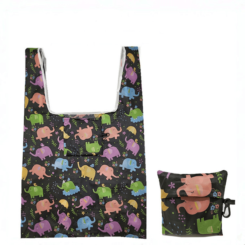 Flamingo Recycle Shopping Bag Eco Reusable Shopping Tote Bag Cartoon Floral Shoulder Folding Pouch Handbags Printing Kitchen Storage Tool - MRSLM