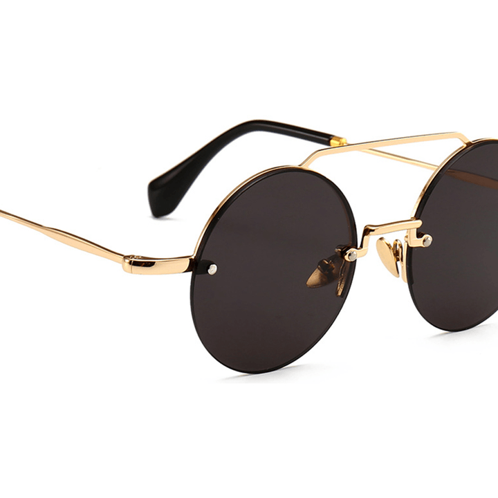 Men Women Outdoor Casual Narrow Frame Modern Retro round Sunglasses - MRSLM