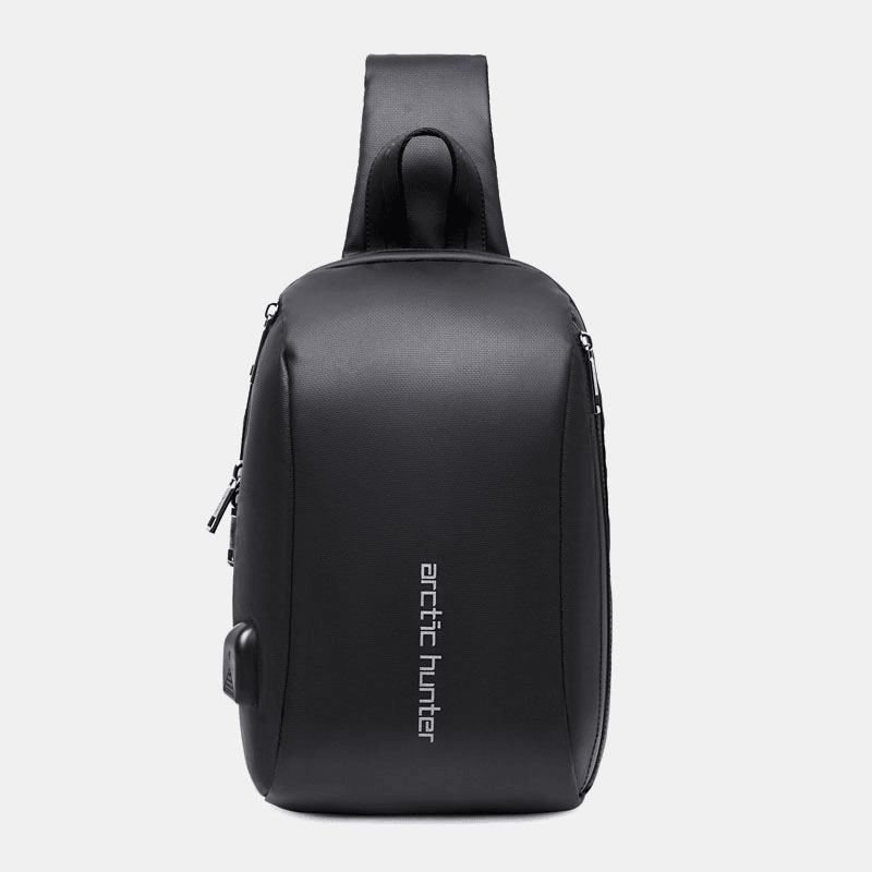 Men Fashion Casual Chest Bag Shoulder Bag Crossbody Bag with USB Charging Port - MRSLM