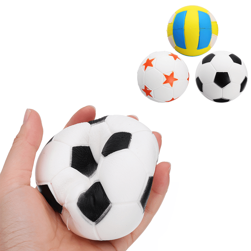 Jumbo Football Volleyball Squishy Slow Rising Cute Phone Straps Sport Ball Fun Kid Toy - MRSLM