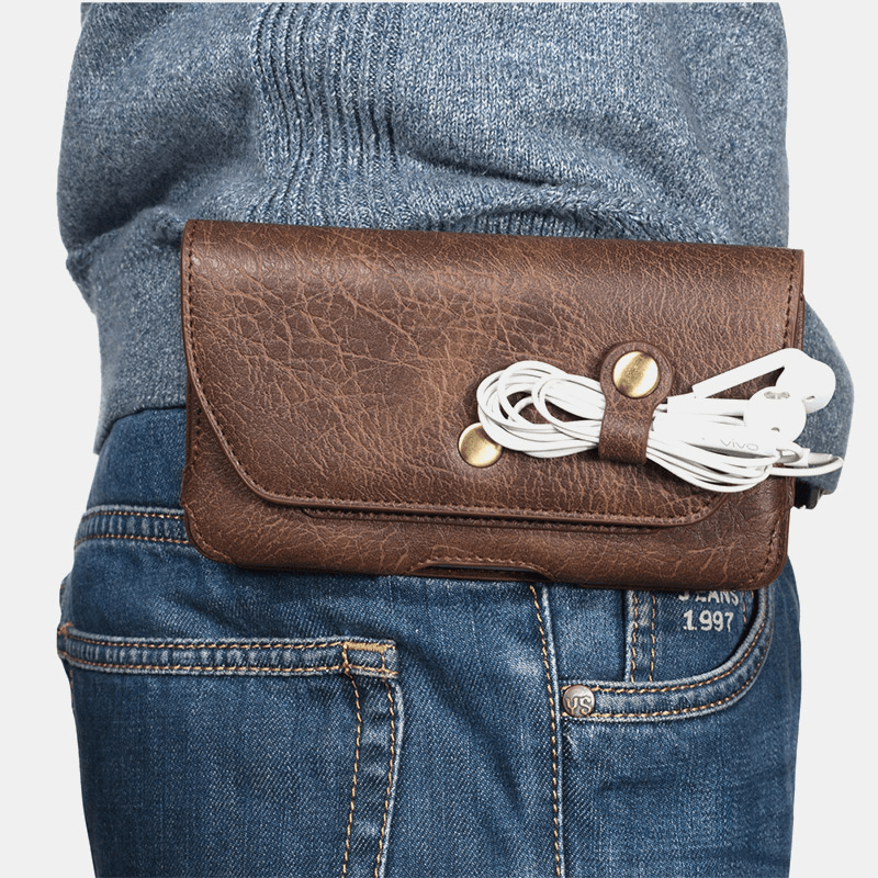 Men Back Buckle Belt Bag Phone Case Outdoor Sport Multifunction Universal Phone Bag Waist Bag - MRSLM