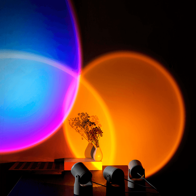 Sunset Projector Lamp Rainbow Atmosphere Led Night Light for Home Bedroom Coffee Shop Background Wall Decoration USB Table Lamp - MRSLM