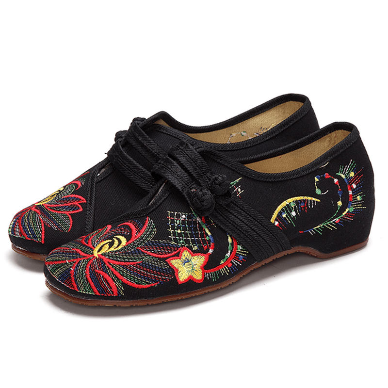 US Size 5-12 Women Casual Embroidery Floral Slip on Outdoor Flat Shoes - MRSLM