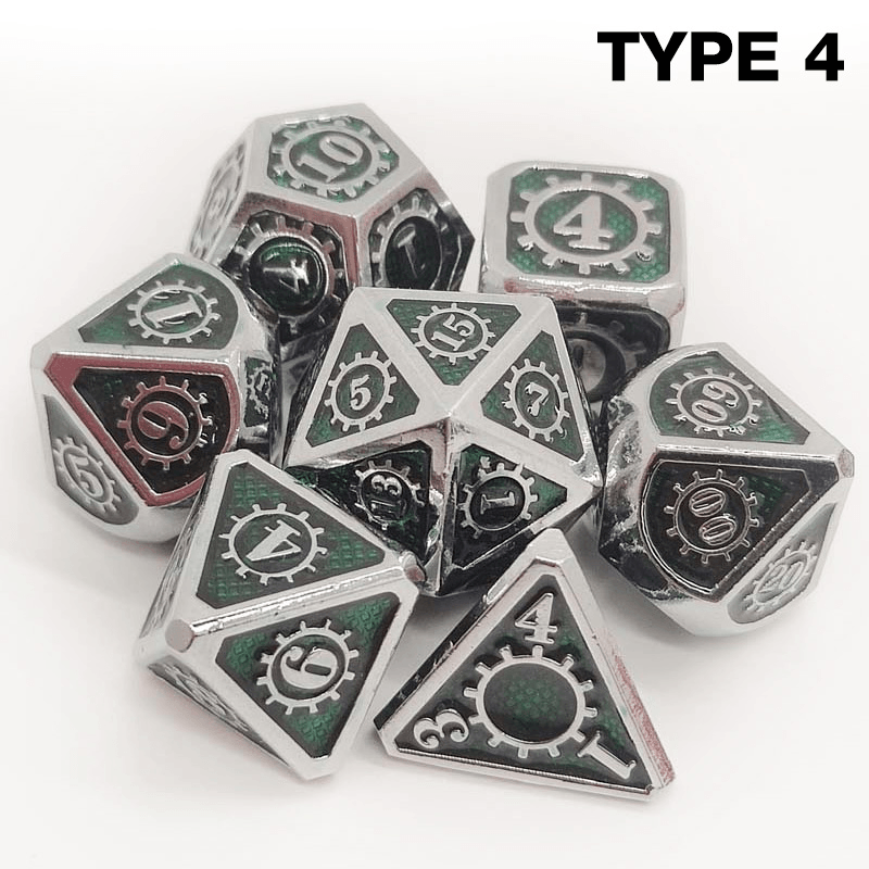 7Pcs/Set Classic Zinc Alloy Metal Polyhedral Dices Dad Rpg Dungeons and Dragons Role Playing Toys Game - MRSLM