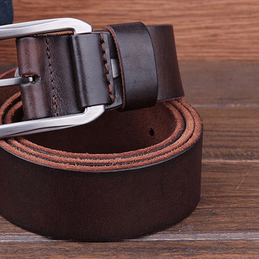 Genuine Leather Men'S Belt Casual Waistband Waist Strap Pin Retro Belt - MRSLM