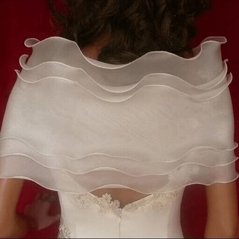 Wedding Dress Accessories Shawl Lace Tulle Flowers - MRSLM