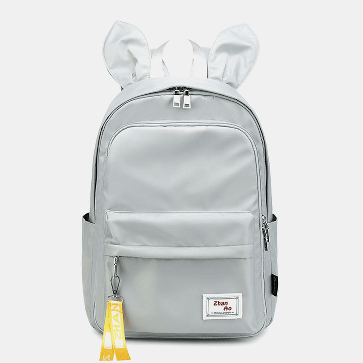 Women Multifunctional Light Weight Backpack Rabbit Large Capacity Solid School Bag - MRSLM
