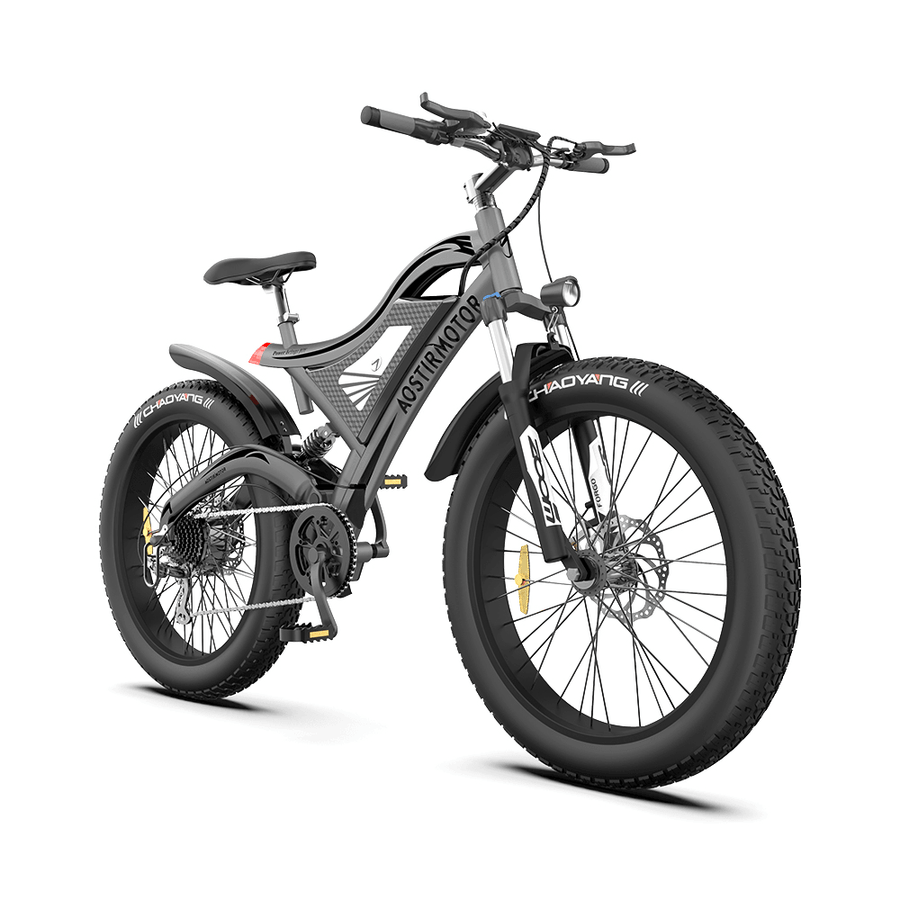 [US DIRECT] AOSTIRMOTOR S18 Electric Bike 26Inch 750W 48V 15Ah 45Km/H Max Speed 25-35Km Mileage 120Kg Max Load Mountain Fat Tire Electric Bicycle - MRSLM
