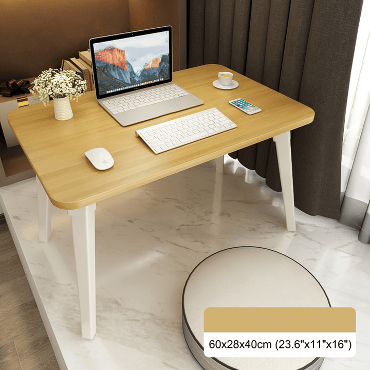 Folding Small Table Computer Desk 60X40 Made of Walnut for Home Office - MRSLM