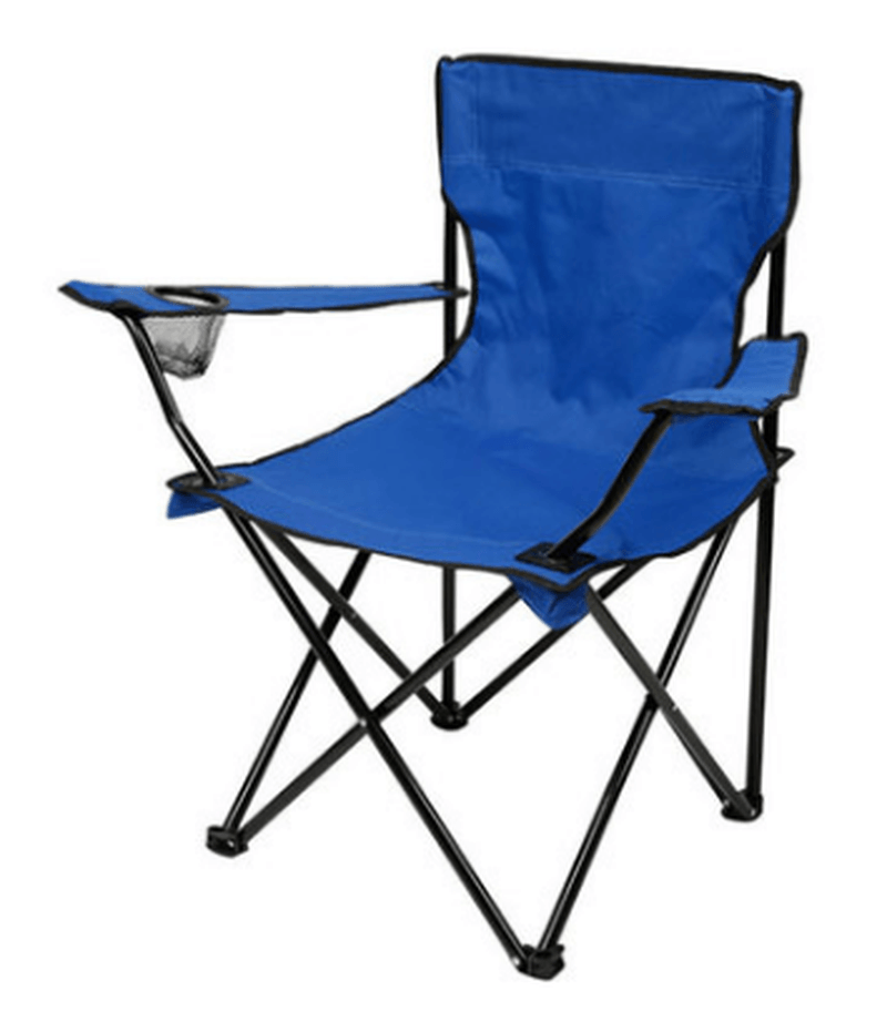 Portable Outdoor Folding Chair Beach Rack Chair Seat with Cup Holder for Garden Beach Camping - MRSLM