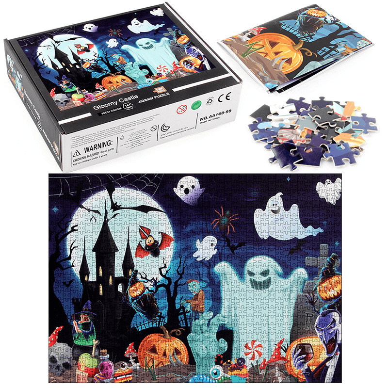 Adult Jigsaw Puzzle 1000 Pieces Halloween Shadowy Castle - MRSLM