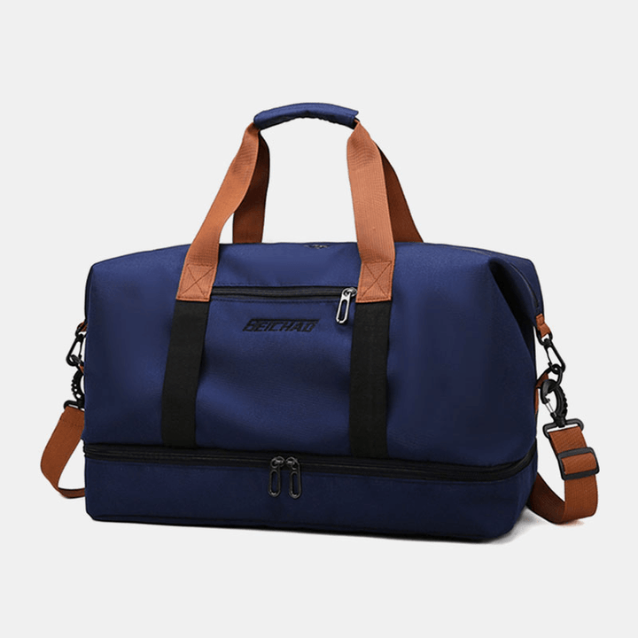 Unisex Two Layers Large Capacity Crossbody Bag 32L Oxford Multi-Pockets Waterproof Handbag Summer Travel - MRSLM