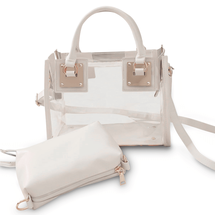Transparent Gelly Crystal Bag Celeb Tote Sand Beach Bag Shoulder Handbag - MRSLM