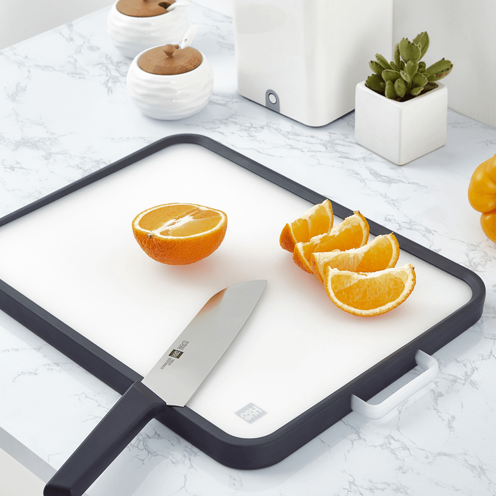 HUOHOU Cutting Board Stainless Steel PP Double-Sided Cutting Board Food Grade Material PP Surface Kitchen Cutting Board Kitchen Tool - MRSLM