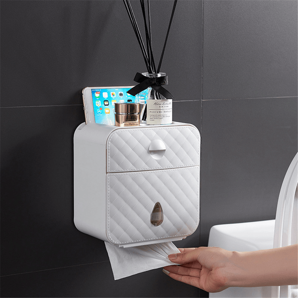 Bakeey Waterproof Toilet Tissue Box Hole Free Shelf Wall Hanging Creative Storage Baskets for Smart Home - MRSLM