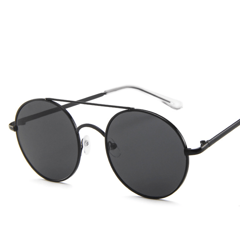 Metal round Frame Sunglasses, Ocean Piece Sunglasses, Retro Double Beam Sunglasses - MRSLM