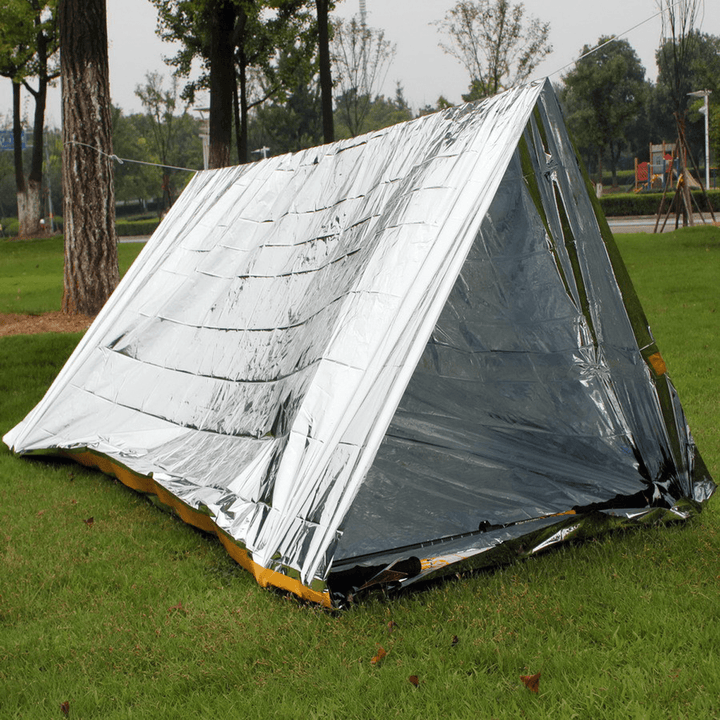 Outdoor 2 Persons Camping Emergency Survival Tent First Aid Sunshade Shelter Rescue Blanket - MRSLM