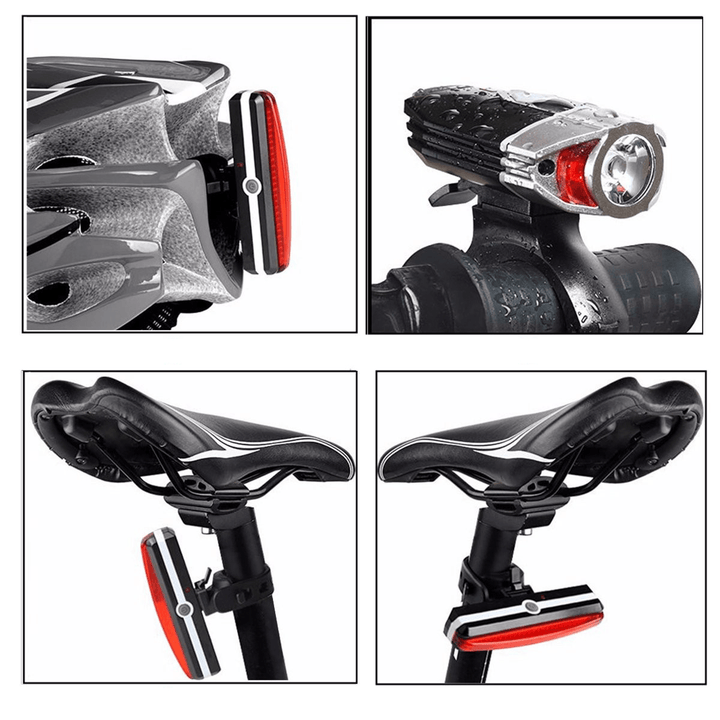 Bike Light Set Ultra Bright 3 Modes Front Headlight 5 Modes LED Tail Lamp USB Rechargeable for Electric Bike Scooter Motorcycle - MRSLM