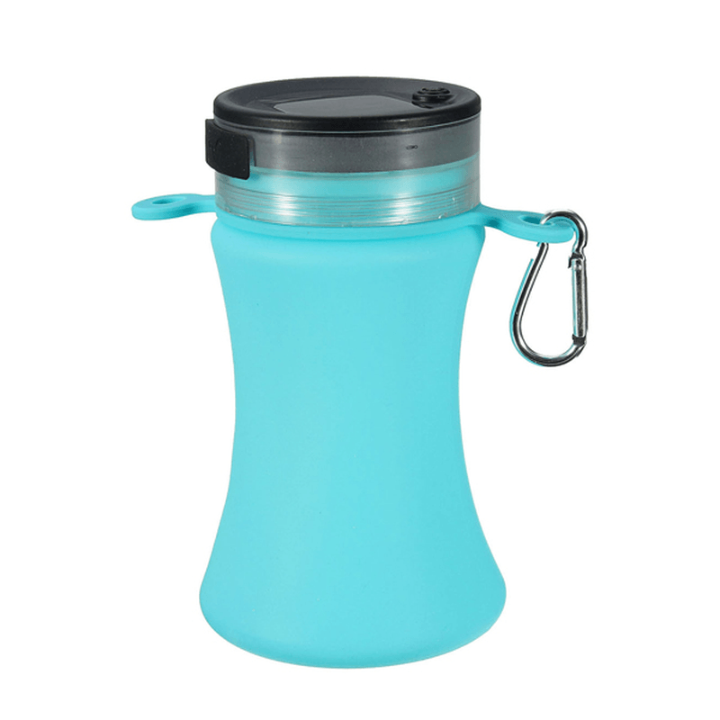 550Ml Collapsible Silicone Waterproof Sport Water Bottle with Solar Energy Charge LED Camping Latern - MRSLM