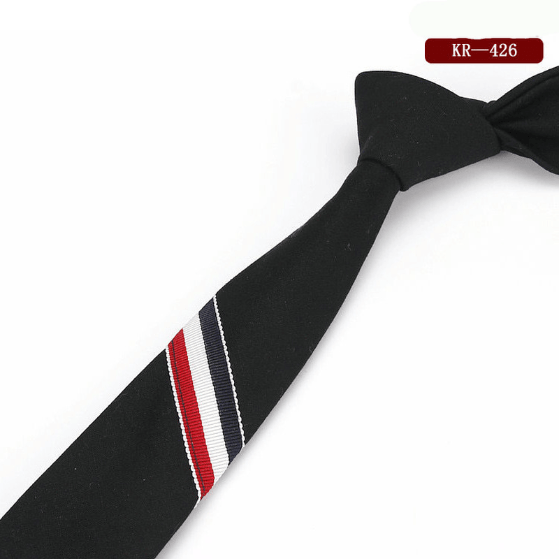 Men'S and Women'S British Super Narrow Casual Quality Cotton Tricolor Tie - MRSLM