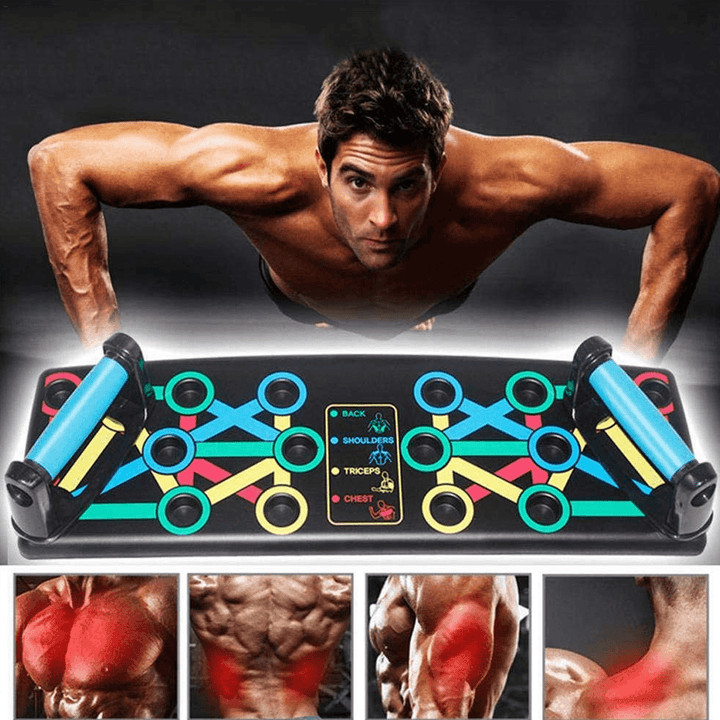 14 in 1 Foldable Push up Stand Board Home Gym Push-Up Chest Muscle Training Fitness Equipment - MRSLM