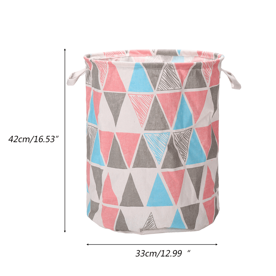 Round Foldable Laundry Storage Bucket Toys Sundries Waterproof Hamper - MRSLM