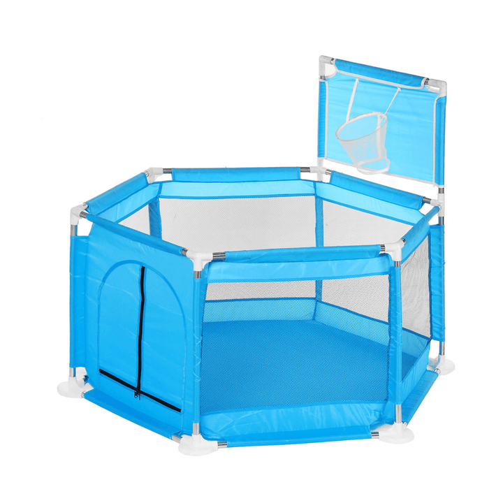 Baby Safety Playpen Playing House Balls Tent Kid Activity with Folding Basket 50 Pcs Ocean Balls - MRSLM