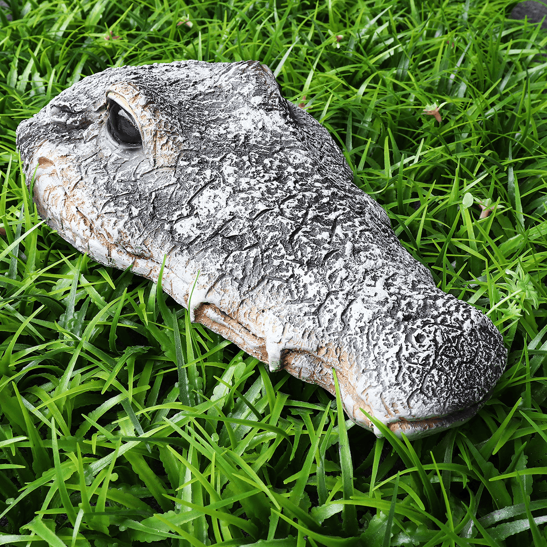 Floating Resin Crocodile Head Garden Pond Pool Realistic Water Features Decorations Pool Ornament - MRSLM