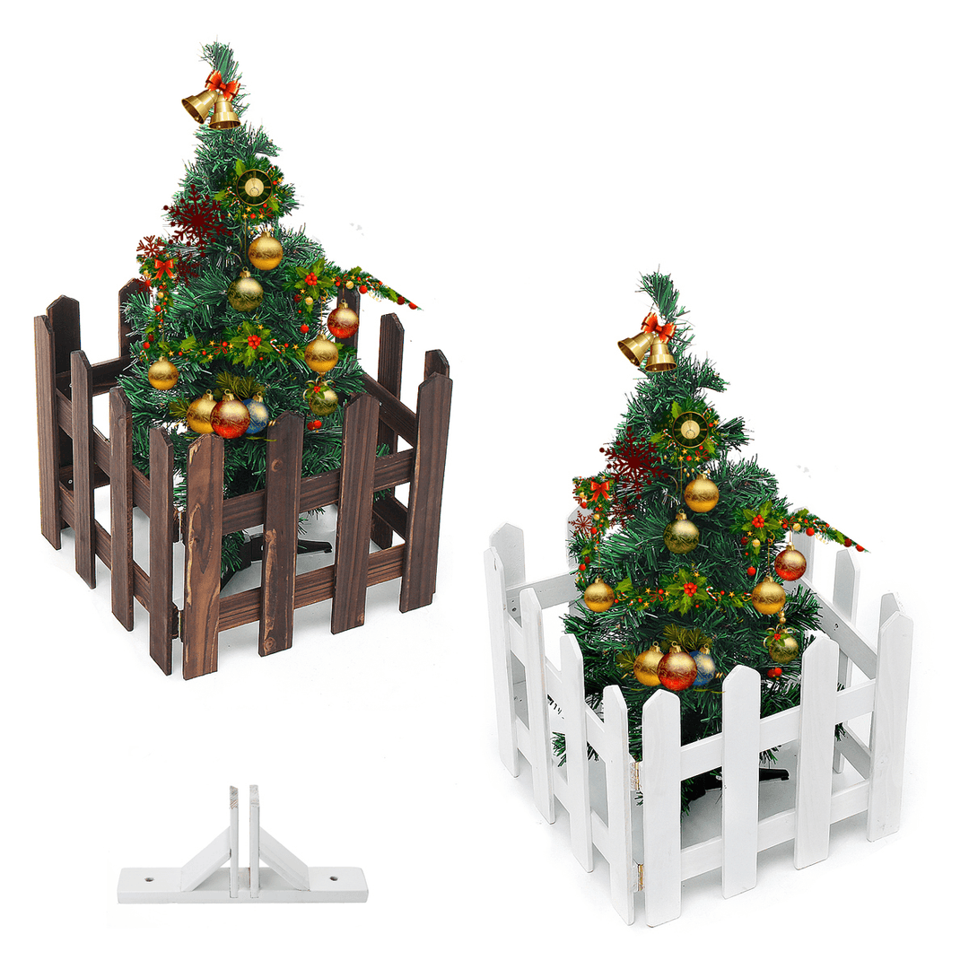 120Cmx30Cm DIY Wood Picket Fence with Screws House Wedding Party Garden Christmas Tree Decoration - MRSLM