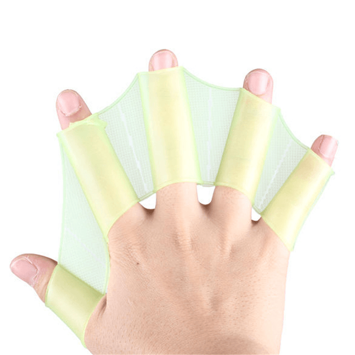 Half-Finger Short Auxiliary Suit Fins, Hand Webs, Adult Half-Palm Assisted Swimming - MRSLM