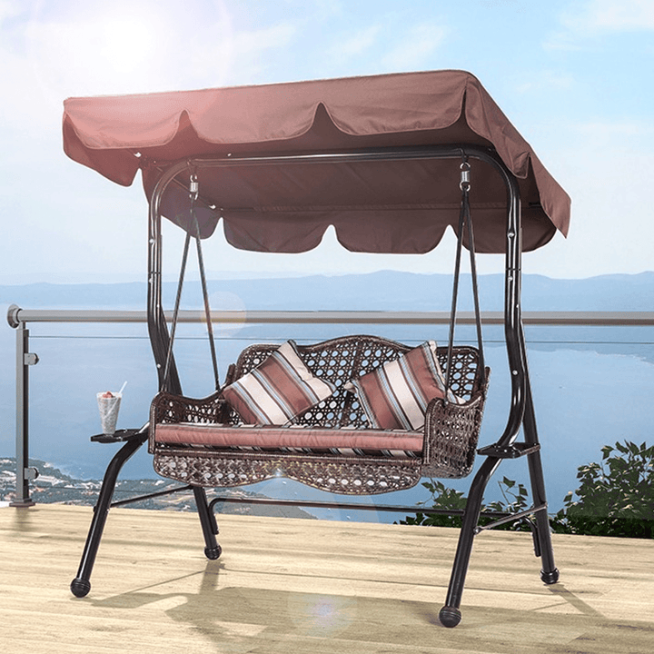 195X125Cm Swing Seat Top Cover 2-3 Seater Canopy Replacement Outdoor UV Protection Waterproof Rainproof Tent Sunshade - MRSLM