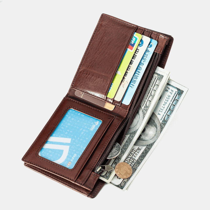 Men Genuine Leather Reto Wallet Card Holder - MRSLM