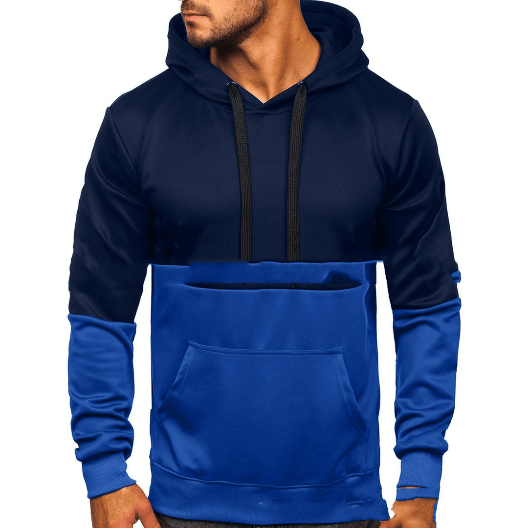 Color Block Hooded Couple Wear Sports Casual Sweater - MRSLM