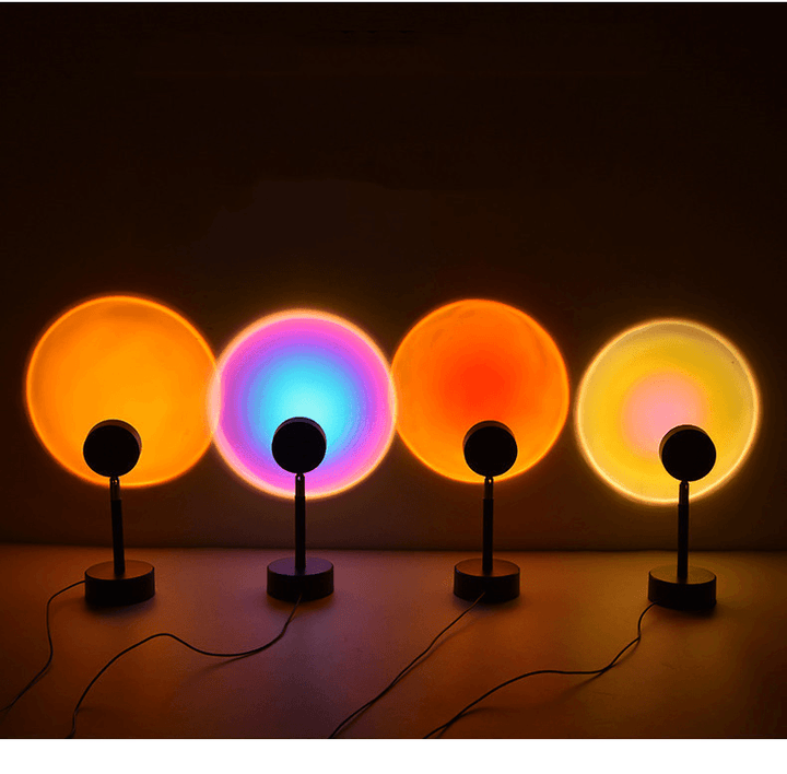 Sunset Projection Lamp Romantic Sunset Lamp Projector Atmosphere Night Light Rainbow Projector Lamp USB Floor Stand Modern Table Lamp for for Party Movie Cinema Theme Bedroom Decor - MRSLM